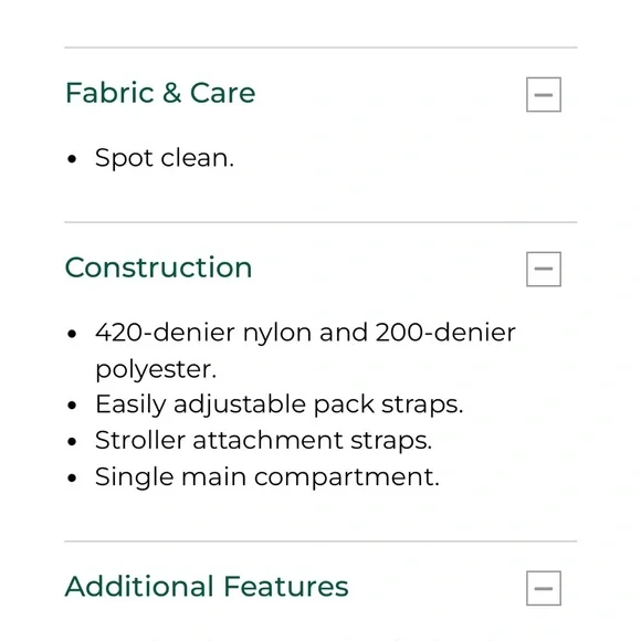 L.L. Bean Diaper Bag Backpack Large - Barely used - Picture 7 of 15